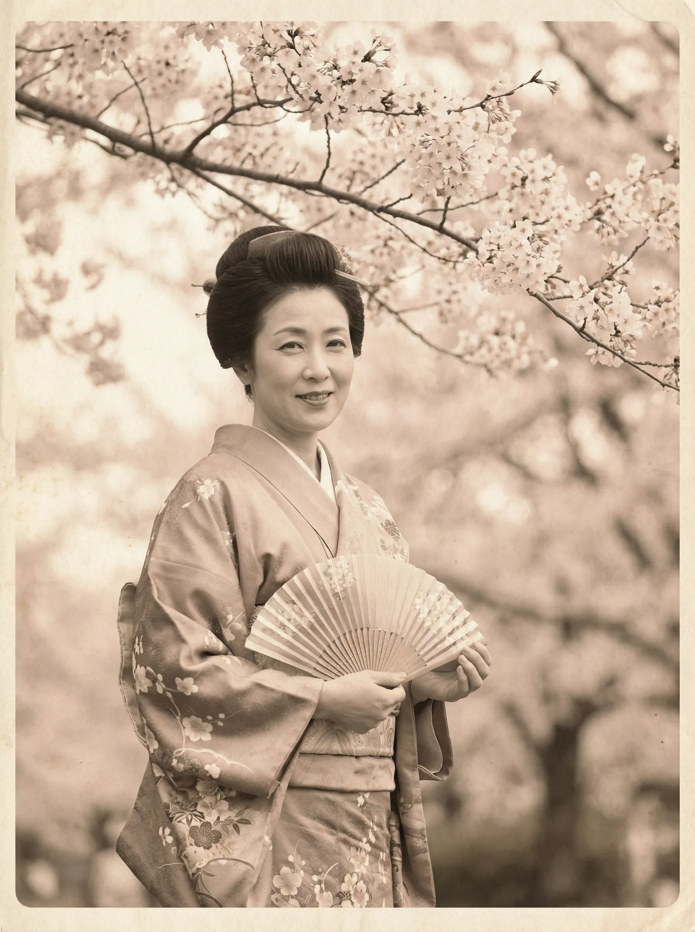 一位持扇的优雅 しぼっちうぞ2在线观看1一 在樱花树下的复古写真